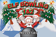 Elf Bowling 1 & 2 title screen for GameBoy Advance